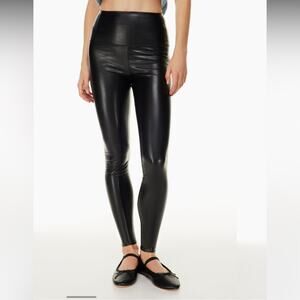 Aritzia Wilfred Free Daria Faux Leather Black High Rise Pant Leggings Size Small